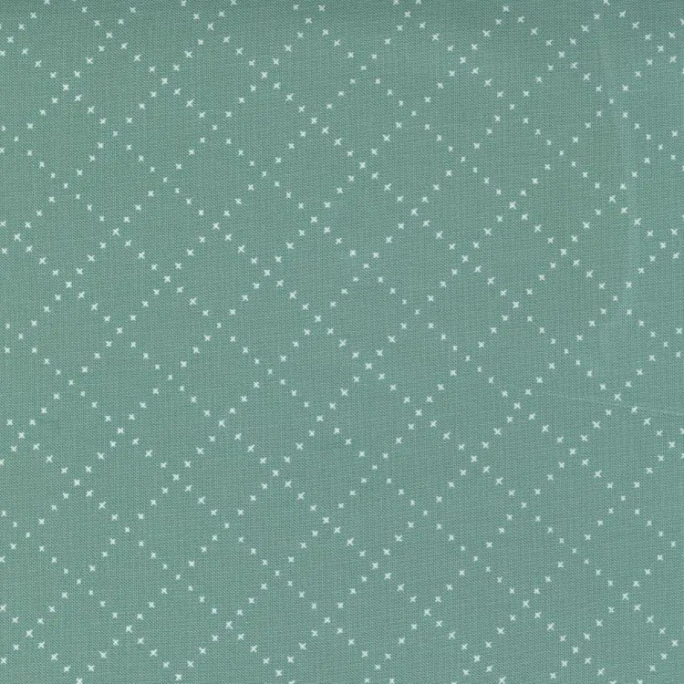 Quilting Fabric - Bias Grid on Green from Nocturnal by Gingiber for Moda 48337 19 Moss