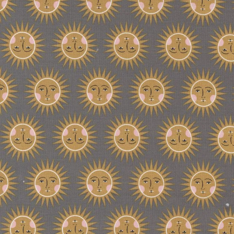 Quilting Fabric - Suns on Grey from Birdsong by Gingiber for Moda 48354 16