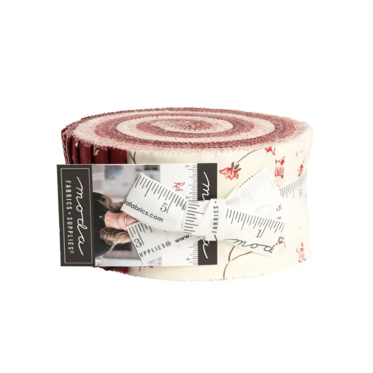 Quilting Fabric - Jelly Roll - Red and White Gatherings by Primitive Gatherings for Moda 49190JR