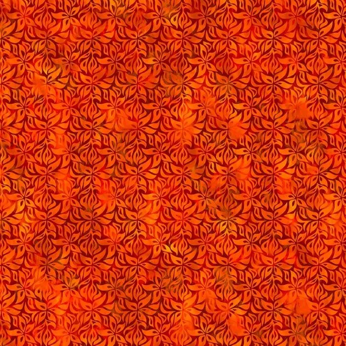 Quilting Fabric - Flowers on Orange from Sunshine by Jason Yenter for In The Beginning 4SS-1