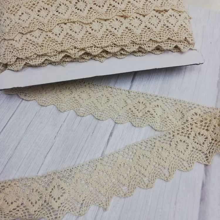 50mm Ecru Cotton Lace Trim