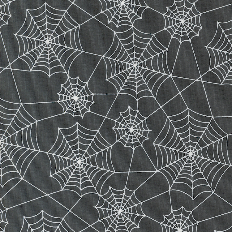 Quilting Fabric - Halloween Cobwebs on Black from Hey Boo! by Lella Boutique for Moda 5213-16