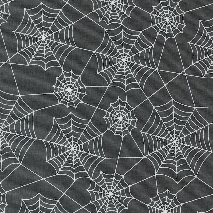 Quilting Fabric - Halloween Cobwebs on Black from Hey Boo! by Lella Boutique for Moda 5213-16