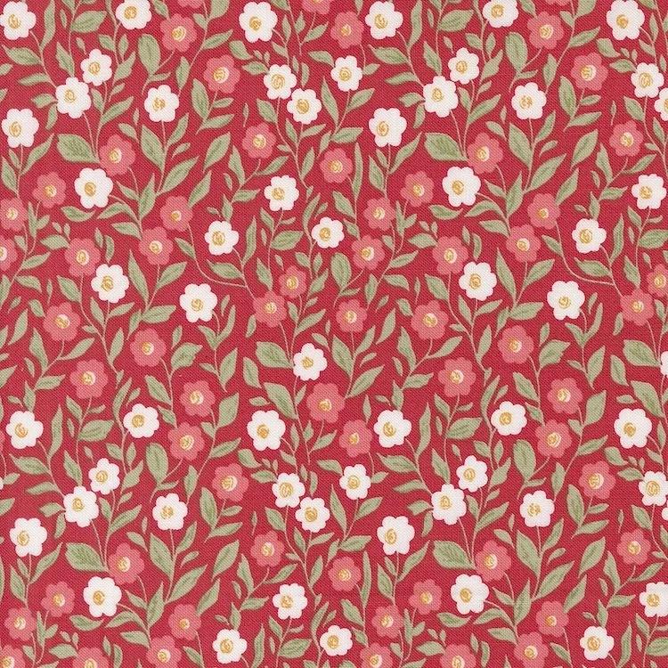 Quilting Fabric - Floral on Red from Love Blooms by Lella Boutique for Moda 5221 12