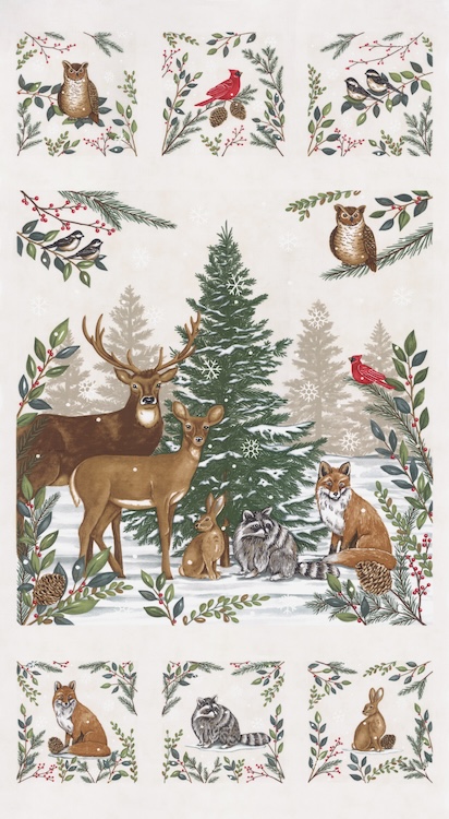 Quilting Fabric Panel - Woodland Winter by Deb Strain for Moda 56099-11