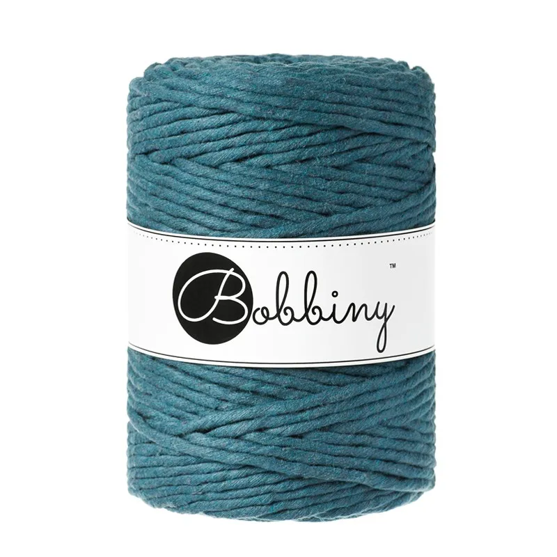 Macramé Cord 5mm in Peacock Blue by Bobbiny