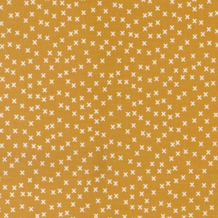 Quilting Fabric - Xs on Mustard Yellow from Vintage by Sweetwater for Moda 55657 14