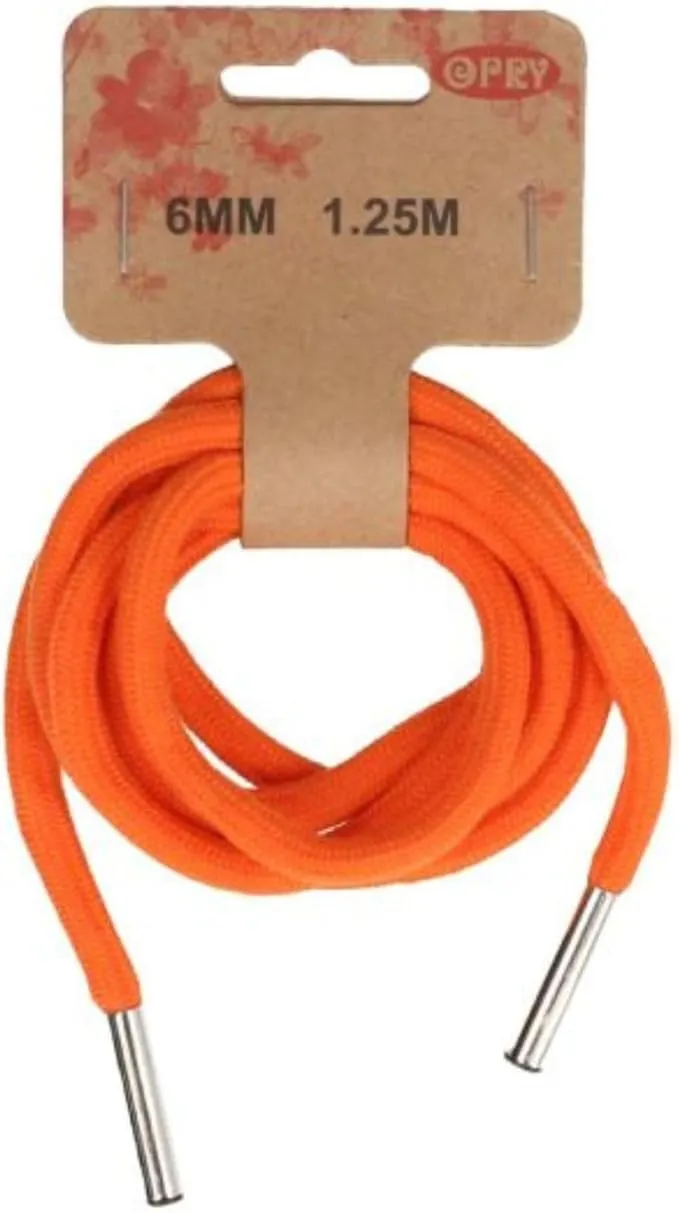 6mm Hoodie Cord in Orange - 1.25m