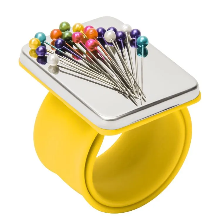 Magnetic Wrist Pincushion in Yellow