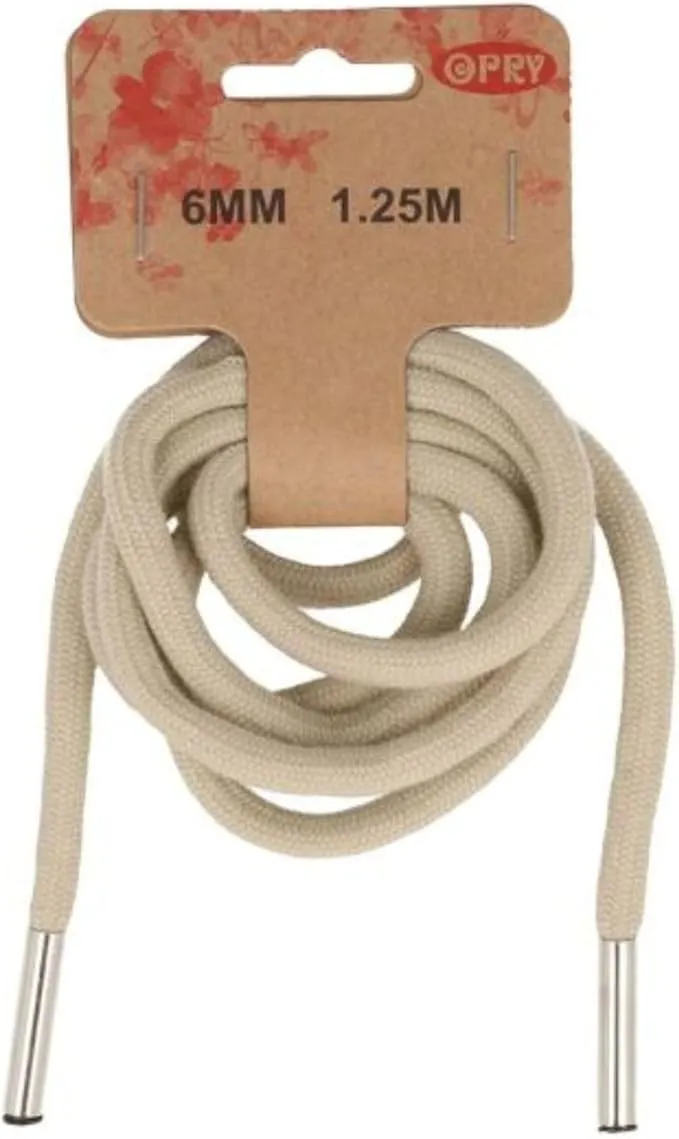 6mm Hoodie Cord in Beige Sand - 1.25m