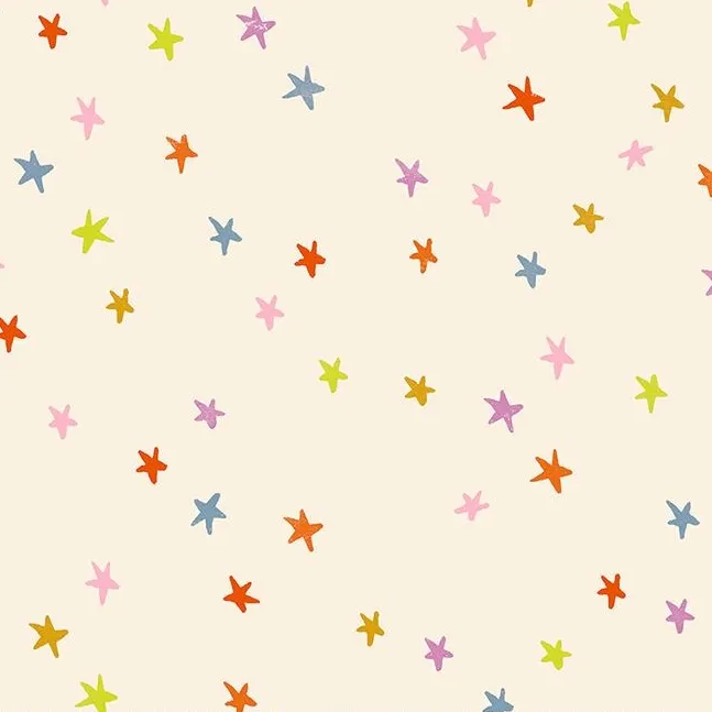 Quilt Backing Fabric 108" Wide - Ruby Star Society Starry in Multicolour on Natural RS4111-34