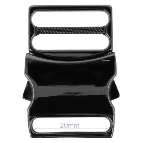 Bag Making - Side Release Clip Buckle 20mm in Antique Black (Pack of 1)