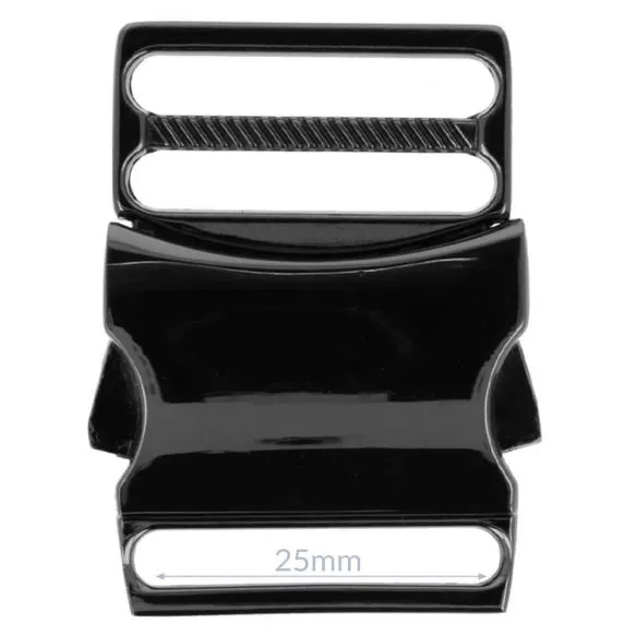 Bag Making - Side Release Clip Buckle 25mm in Antique Black (Pack of 1)