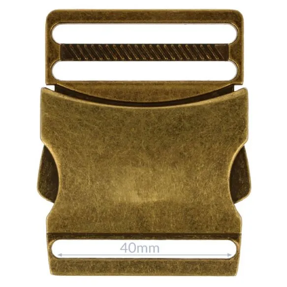 Bag Making - Side Release Clip Buckle 40mm in Antique Brass (Pack of 1)