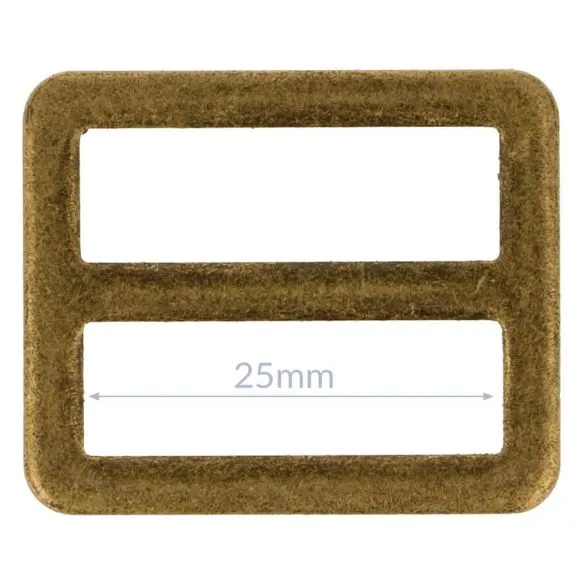 Bag Making - Slider / Buckle 25mm in Antique Brass (2 per pack)