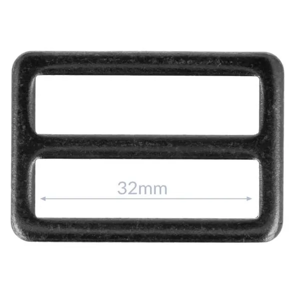 Bag Making - Slider / Buckle 32mm in Antique Black (2 per pack)