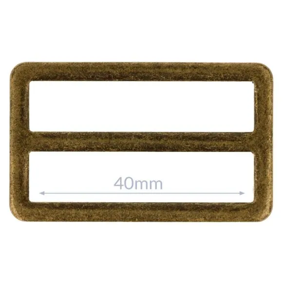 Bag Making - Slider / Buckle 40mm in Antique Brass (2 per pack)