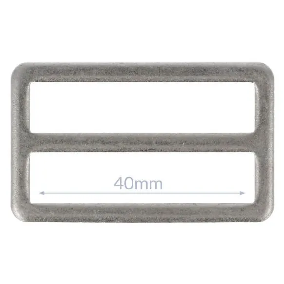 Bag Making - Slider / Buckle 40mm in Distressed Silver (2 per pack)