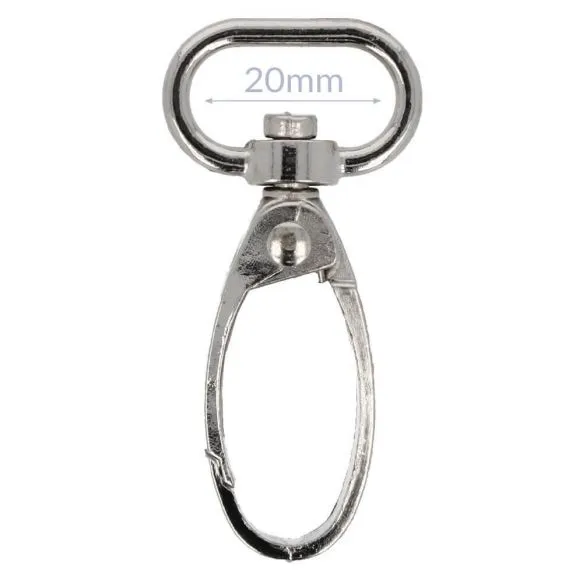 Bag Making - Swivel Snap Hook 20mm in Silver (2 per pack)