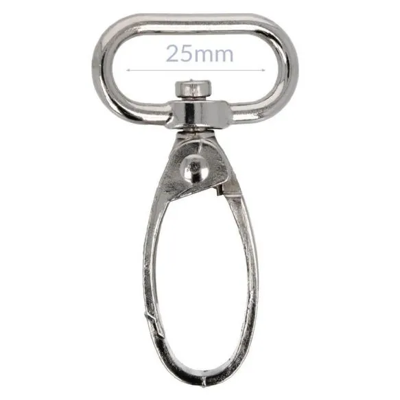 Bag Making - Swivel Snap Hook 25mm in Silver (2 per pack)