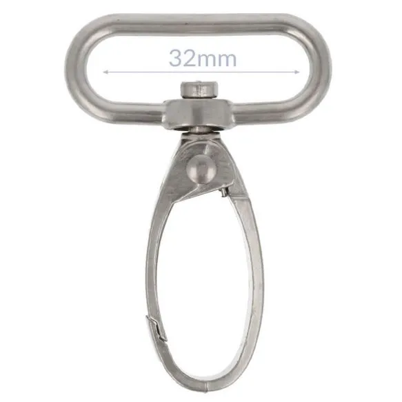 Bag Making - Swivel Snap Hook 32mm in Distressed Silver (2 per pack)