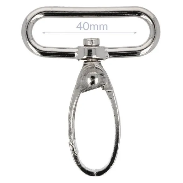 Bag Making - Swivel Snap Hook 40mm in Silver (2 per pack)