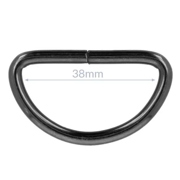 Bag Making - D Ring 38mm in Antique Black (2 per pack)