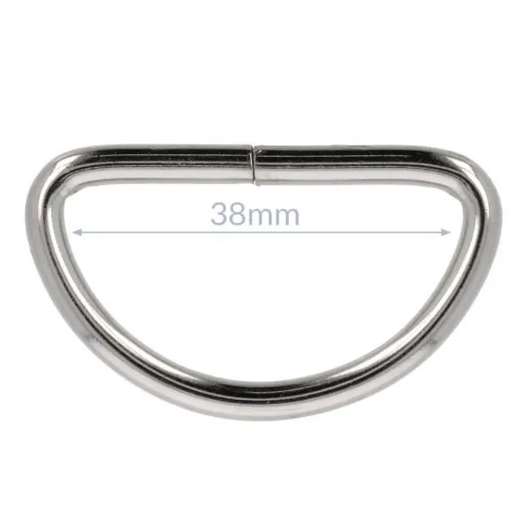 Bag Making - D Ring 38mm in Silver (2 per pack)