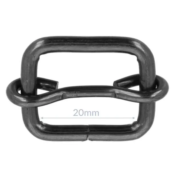 Bag Making - Adjustable Slider 20mm in Antique Black (2 per pack)