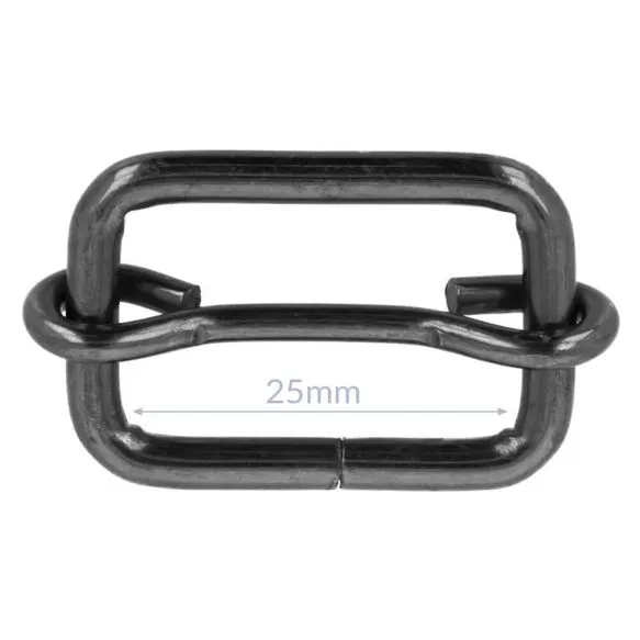 Bag Making - Adjustable Slider 25mm in Antique Black (2 per pack)