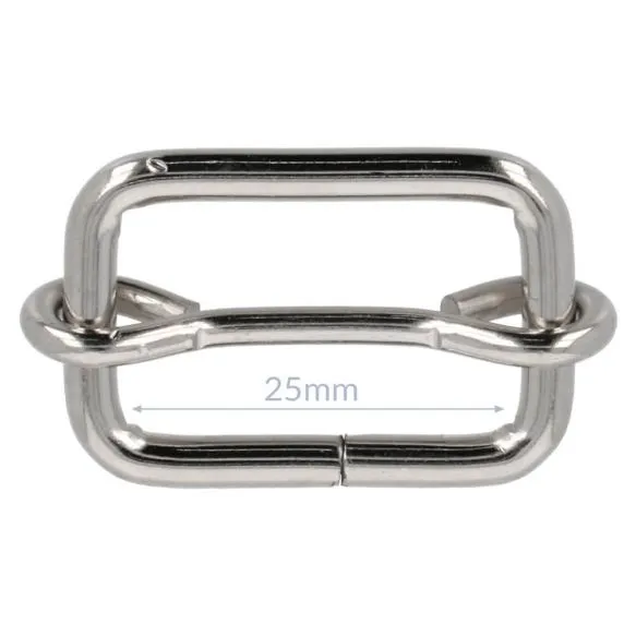 Bag Making - Adjustable Slider 25mm in Silver (2 per pack)