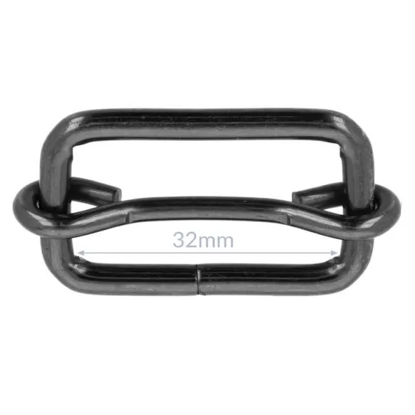 Bag Making - Adjustable Slider 32mm in Antique Black (2 per pack)