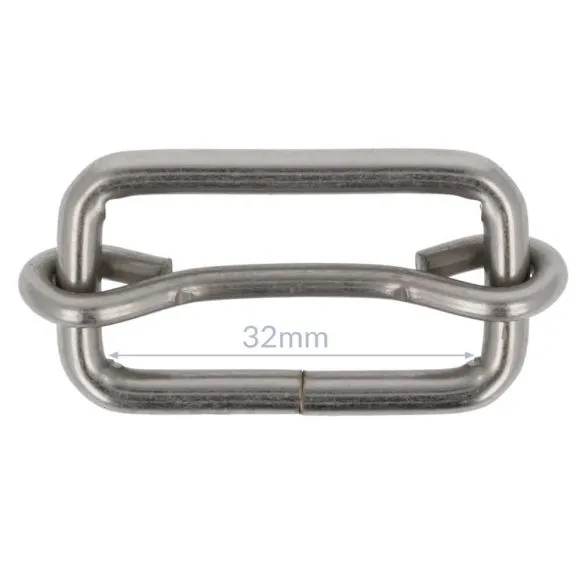 Bag Making - Adjustable Slider 32mm in Distressed Silver (2 per pack)