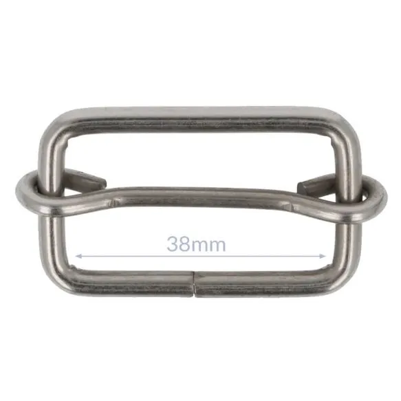 Bag Making - Adjustable Slider 38mm in Distressed Silver (2 per pack)