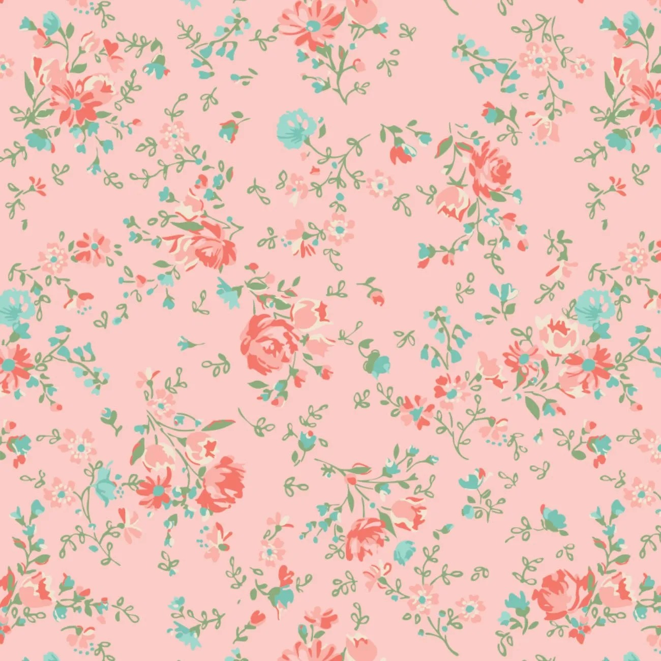 Quilting Fabric - Anglesey Floral on Pink from The Nottingham by Laura Ashley for Camelot 71170201 04