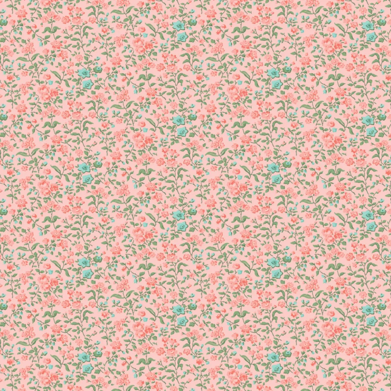 Quilting Fabric - Tinsley Floral on Pink from The Nottingham by Laura Ashley for Camelot 7140801 04