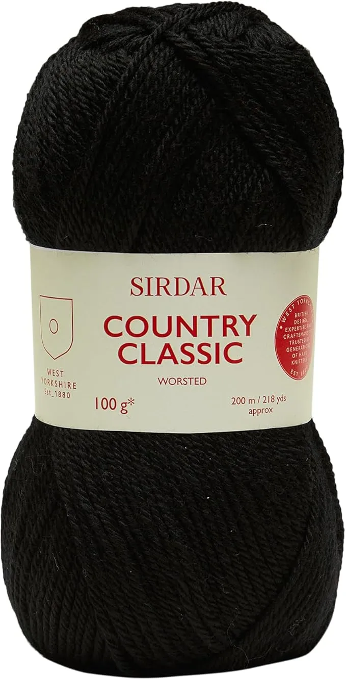 Yarn - Sirdar Country Classic Worsted in Black 664