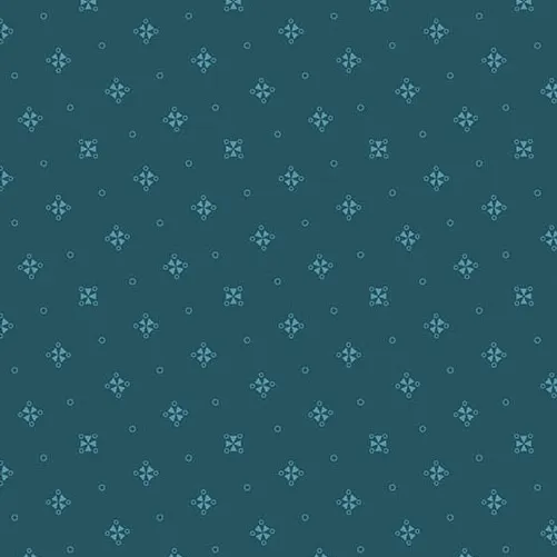 Quilting Fabric - Whirly Gigi on Indigo Teal from Little Gems by Andover Fabrics A-1273-T