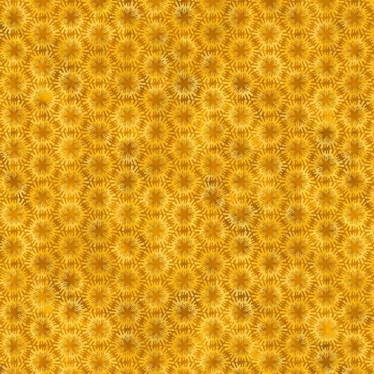 Quilting Fabric - Starburst on Mustard Yellow from Sunshine by Jason Yenter for In The Beginning 7SS-1