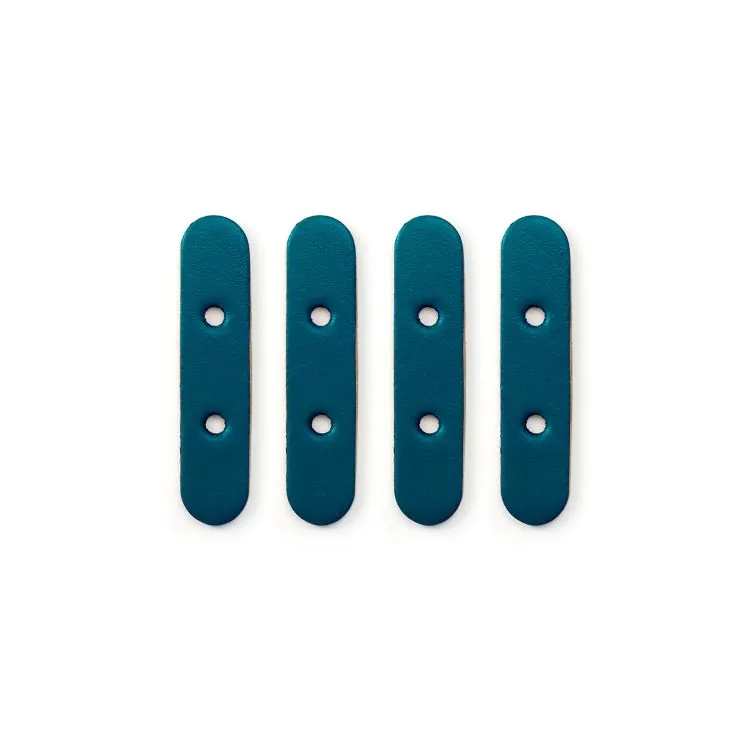 Leather Reinforcers for Bag Handles in Canard Teal by Miyako