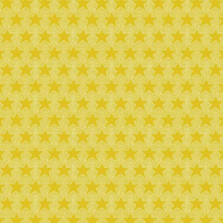 Quilting Fabric - Stars on Yellow from Magic Garden by Josephine Kimberling for Figo 90713-52