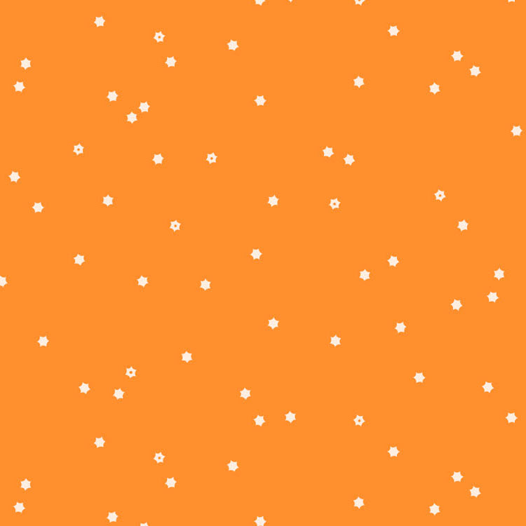 Quilting Fabric - Confetti Star Dots on Orange from Seasons by Ghazal Razavi for Figo 92016-56