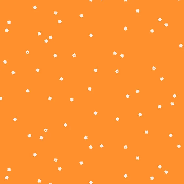 Quilting Fabric - Confetti Star Dots on Orange from Seasons by Ghazal Razavi for Figo 92016-56