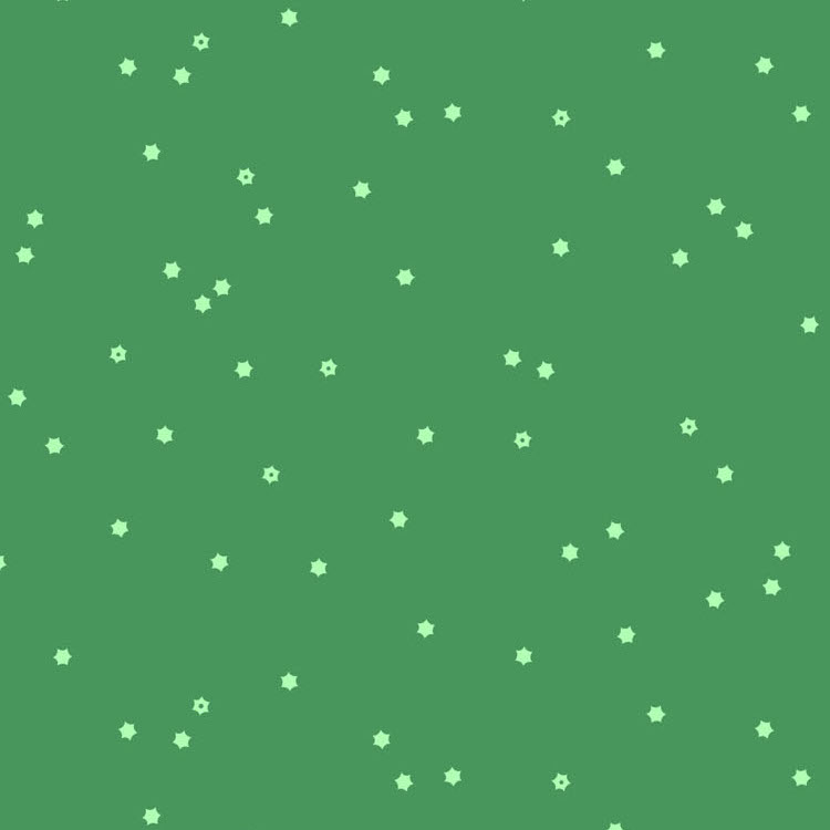 Quilting Fabric - Confetti Star Dots on Green from Seasons by Ghazal Razavi for Figo 92016-72