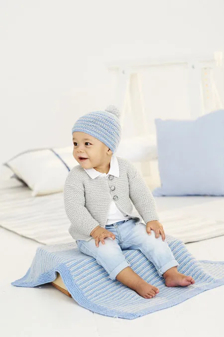 Knitting Pattern - DK Baby Cardigan, Hat and Blanket by Stylecraft 9530