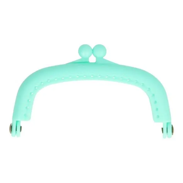 Bag Making - Purse Frame 8.5cm in Aqua Blue Plastic