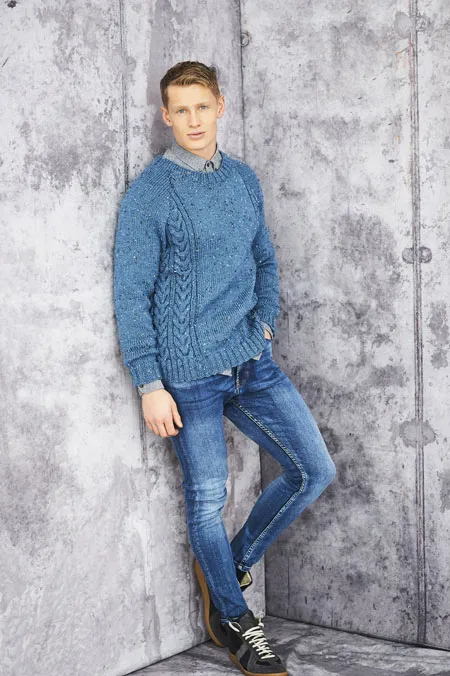 Knitting Pattern - Aran Cable Sweater by Stylecraft 9658