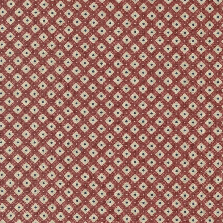 Quilting Fabric - Bias Check Red on Cream from Freedom Road by Kansas Trouble for Moda 9698 21