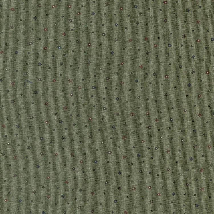 Quilting Fabric - Tiny Flower Dots on Green from Daisy Lane by Kansas Troubles for Moda 9769 15