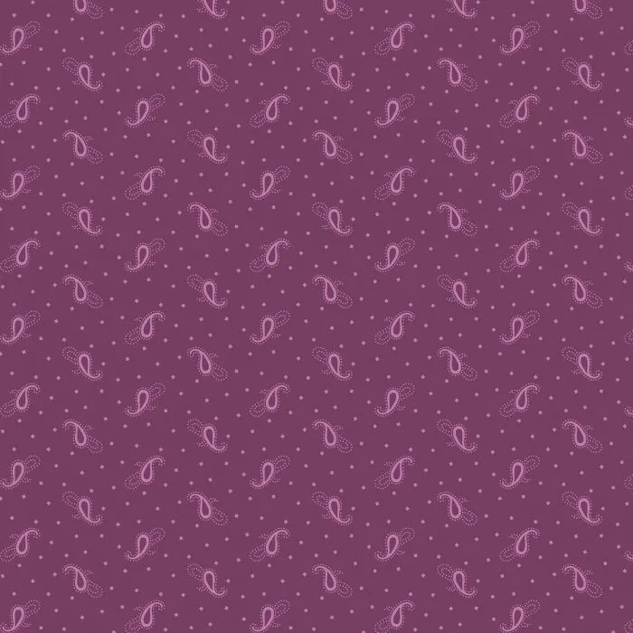 Quilting Fabric - Paisley Dots on Purple from Rainbow Sampler by Kaye England for Wilmington Prints 98711-636